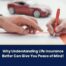 Two people signing a document with a red car in the background.