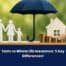 Paper cutouts of a family, a house, and a piggy bank with coins are under a blue umbrella. Text reads, Term vs Whole Life Insurance: 5 Key Differences!.