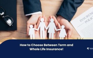 Hands holding paper cutouts of a family with insurance policy document nearby.